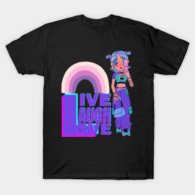 Live Laugh Love T-Shirt by Asterme